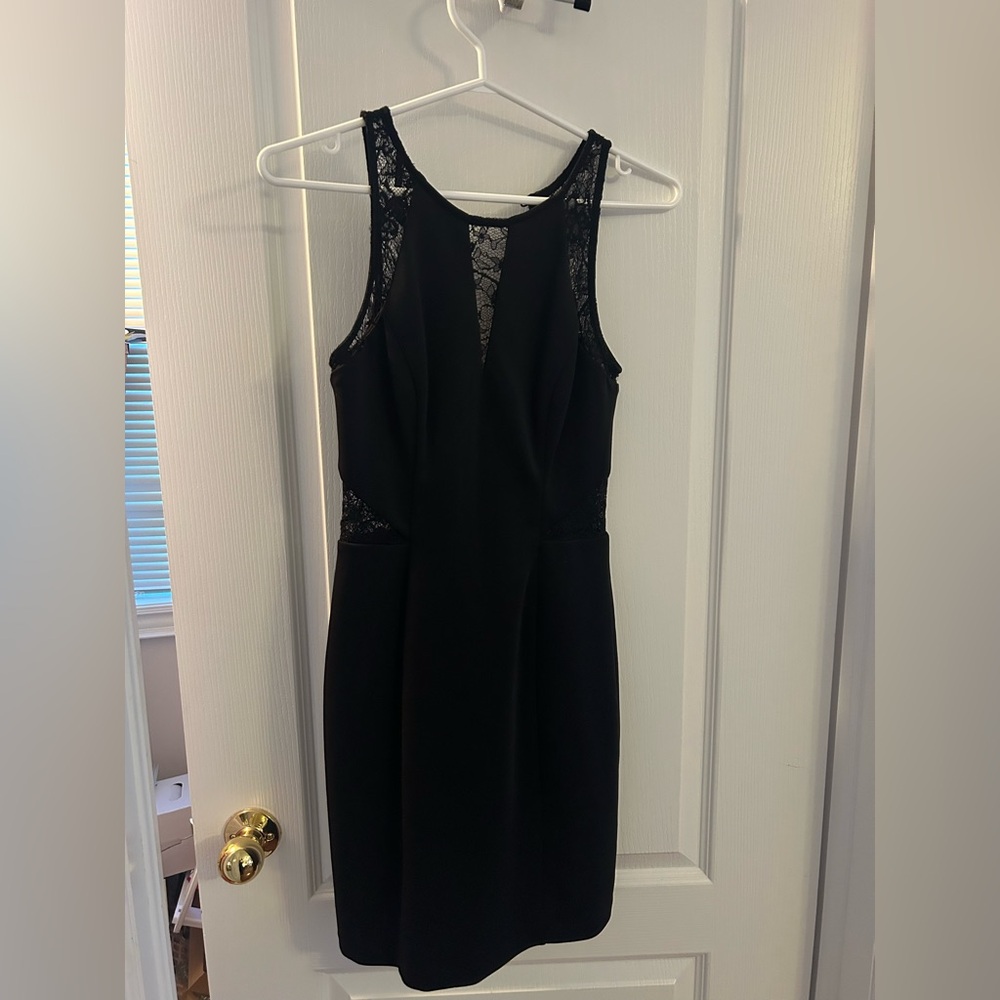 Guess Elegant Black Lace Backless Dress